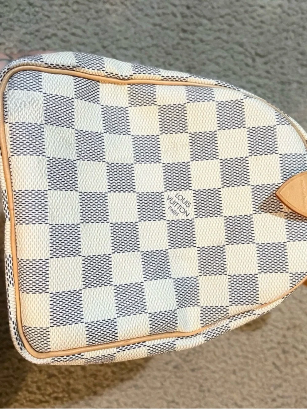 Louis Vuitton Damier Azur Canvas Satchel - Cream & Light Blue - Picture 5 of 10